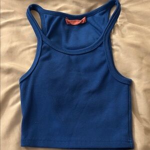 Signature8 Royal Blue Crop Top with Pink Bow